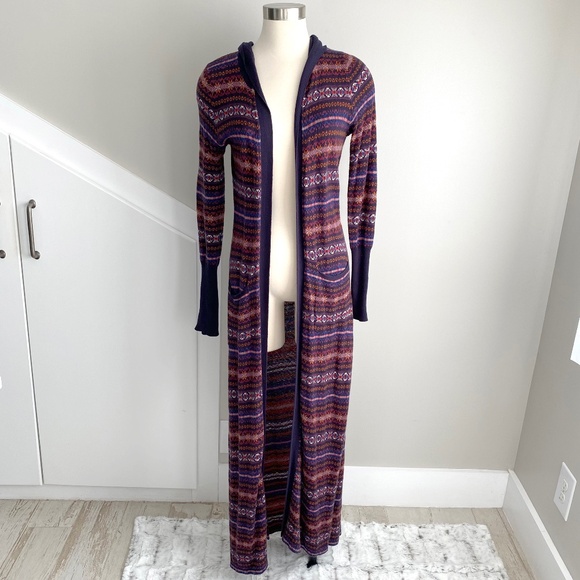 Ecote Urban Outfitters longline hooded sweater duster cardigan - Size S - Picture 2 of 12